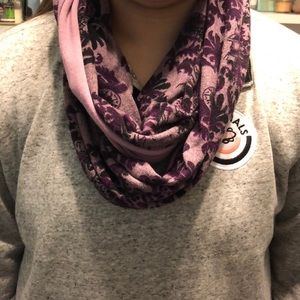 Purple reversible infinity scarf